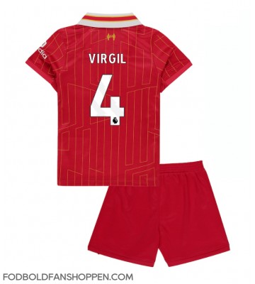 Liverpool Virgil van Dijk #4 Hjemmebanetrøje Børn 2024-25 Kortærmet (+ Korte bukser)